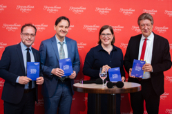 Das Leitungsteam des Gewandhausorchesters (v.l.n.r.): Bernhard Krug, Tobias Niederschlag, Frau Dr. Skadi Jennicke und Prof. Andreas Schulz. Foto: Martin Seifert
